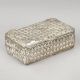 Handcrafted White Metal Jewelry Box Velvet Lined Storage Case